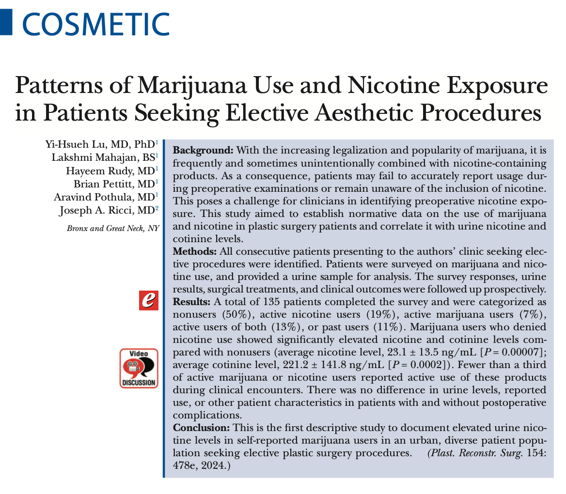 Nicotine Use - PRS Journal Article - Abstract Image